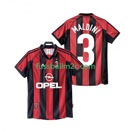 Fußballtrikots AC Mailand MALDINI 3 1999 Retro Heim Trikotsatz 1998 Fußballtrikots AC Mailand MALDINI 3 1999 Retro Heim Trikotsatz 1998